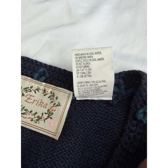 Vintage Erika Ramie Cotton Blend Crochet Floral Button Front Vest Cottagecore - Picture 6 of 6